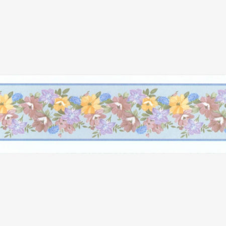 Garland Blue House Wallpaper Border