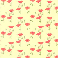 Red Poppy Dolls House Wallpaper