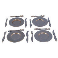 Miniature 4 Piece Metal Plate Cutlery Set