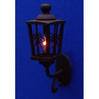 Black Dolls House Coach Lamp - 1:12 scale