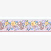 Garland Pink House Wallpaper Border