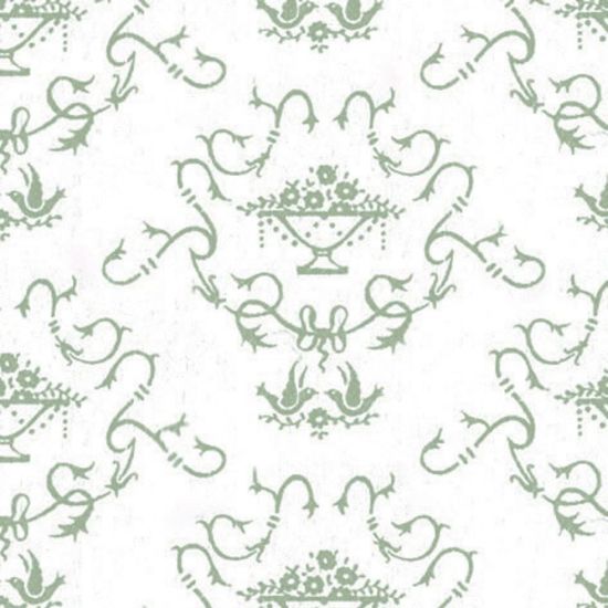 Bettiscombe Green on Cream Wallpaper