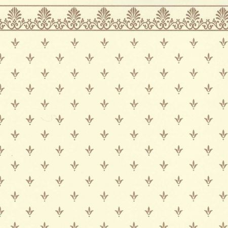 Regal Gold on Cream Dolls House Wallpaper